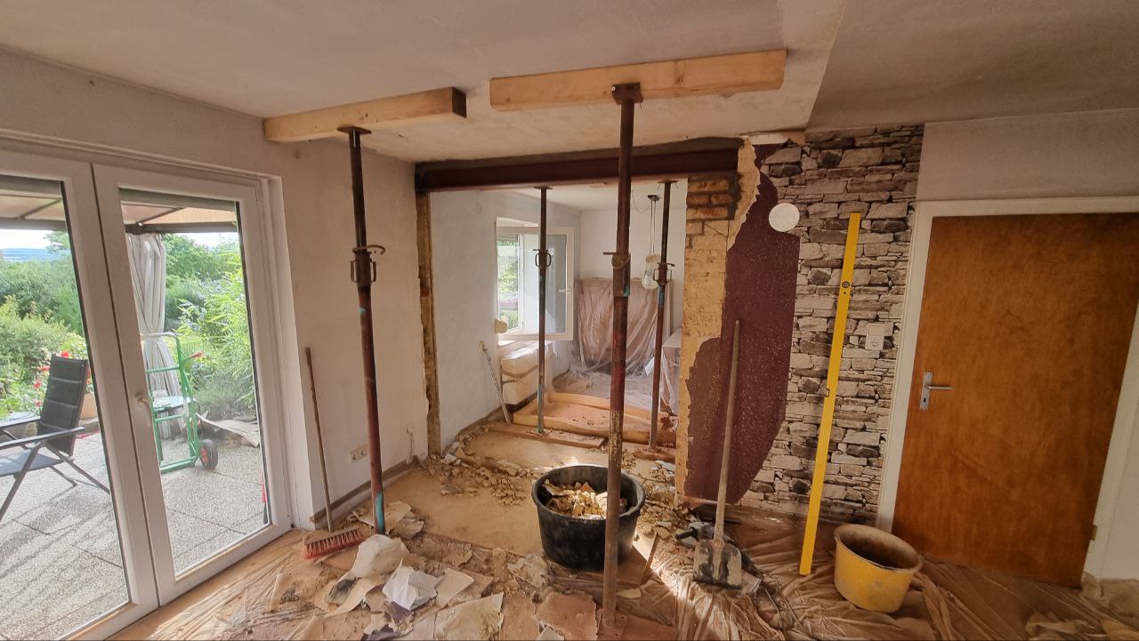 Wand durchbrüche: Wanddurchbrüche mit einbau staatische sicherung wie z.B. Stahlträger